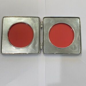 Vintage, hinged, double pewter frame, most likely 
 from the brand Pierre Deux.